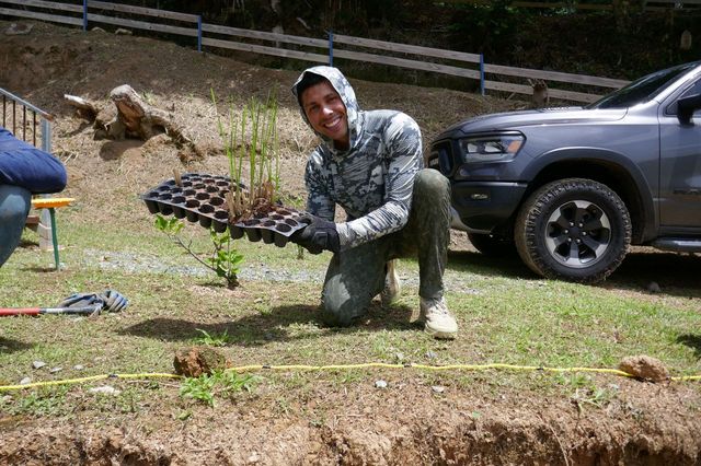 GROW fellow planting seeds at Panorama Farm